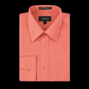 Omega Italy Men's Premium Designer Long Sleeve Dress Shirt Medium 15 1/2 35 SPOT - Picture 1 of 8