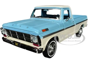 1969 FORD F-100 PICKUP LIGHT BLUE & CREAM 1/24 DIECAST MODEL BY MOTORMAX 79315 - Picture 1 of 6