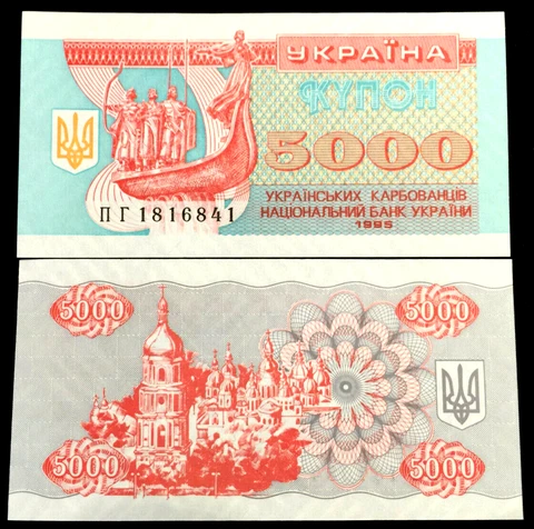 Ukraine 5000 Karbovantsiv 1995 Banknote World Paper Money UNC Currency Bill Cover