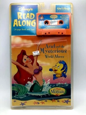 Nuevo juego de libros de casete Disney Read Along Ariel & the Mysterious World Above Littl Foto 1 de 2