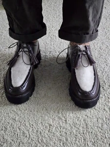 Grenson Paraboot Michael estilo Moc puntera borla encaje en piel de becerro + piel de oveja - Imagen 1 de 8