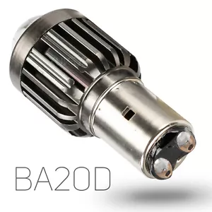 Xenon White 6000K LED Motorcycle Headlight Bulbs Water-Resistant BA20D S2 S1 H6 - Picture 1 of 12