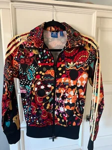 ADIDAS X Farm Maracatu Jacket Bomber Rare Vintage Print Gold Trefoil Women XS - Picture 1 of 4