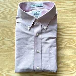L.L.Bean XXL Shirt Mens Pink 27" Pit-to-Pit Designer 17" Collar Short Sleeve Men - Picture 1 of 10