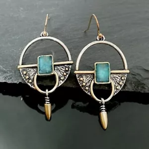 Vintage Style Thai Silver Dangle Earring-Silver Tassel Hook Earring - Picture 1 of 7