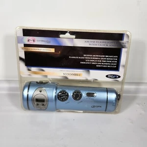 NEW GPX Sports AM FM Radio Flashlight Clock Emergency Siren Portable Y0050SMBLU - Picture 1 of 6