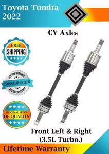 New OE Front CV Axles For 2022 Toyota Tundra 3.5L Turbo. Lifetime Warranty - Picture 1 of 14