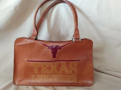 Texas Longhorns Saddle Leather Purse University of Texas by Bagalogos Cover