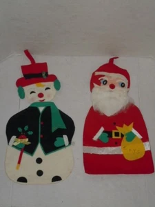 PIJAMA DE NAVIDAD VINTAGE TAMAÑO GIGANTE JAPÓN FIELTRO SANTA CLAUS Y MUÑECO DE NIEVE 2 - Imagen 1 de 7