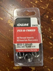 Nuevo Fix A Thread M10- 1.5X 1.5 Diámetro Acero Inoxidable Inserto HeliCoil 10 PK - Imagen 1 de 2
