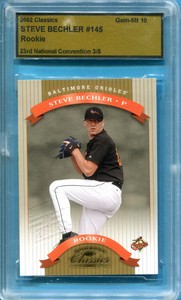 STEVE BECHLER ~ 2002 Donruss Classics National #145 Graded GEM 10 RARE! (#3/5)