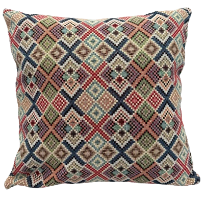 Kilim Tapestry Cushion, Geometric, Multicoloured, Various Sizes + FREE DOOR STOP - Image 1 of 4