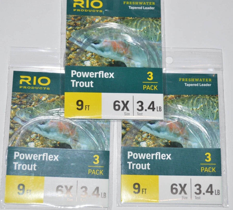Rio Powerflex Trout Leaders 3 PK 9ft 6x