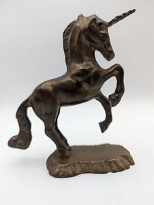 Estatua pisapapeles unicornio de latón macizo de 5" - Imagen 1 de 7