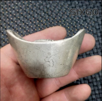 Lingote de Plata Yuanbao Coleccionismo Artesanía El Tesoro de la Dinastía Qing Foto 1 de 4