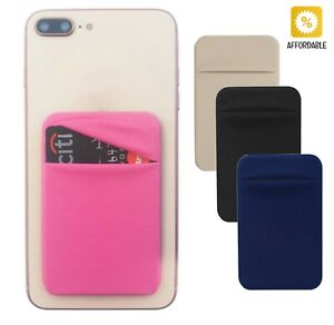 Case Slim Pocket Adhesive Wallet Phone Back Removable Stick-on Mini Pouch Holder