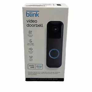 Blink Smart Wi Fi Video Doorbell Wireless Battery Wired HD Amazon Alexa Black - Picture 1 of 5