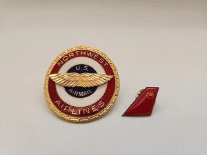 Northwest AIRLINES Captain Pilot Cap Hat Badge US Air Mail - Picture 1 of 6