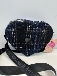 NEW Luv Betsey by Betsey Johnson Heart Shaped Plaid Crossbody Bag Purse Pink - Picture 1 of 7