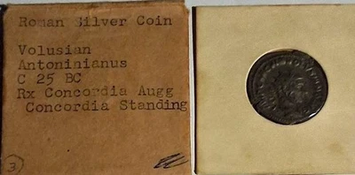 Antoniniano Volusiano, 251-253 d.C." PLATA "Imperial Romano-Concordia De pie Foto 1 de 3