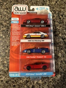 2023 Auto World Deluxe 4 Pack  - Camaro Mustang Firebird Corvette - Picture 1 of 2