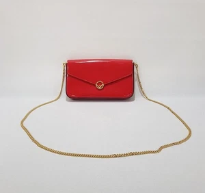 Fendi F Logo Patent Chain Shoulder Bag WOC 8BS032 148620961 - Picture 1 of 10