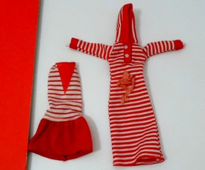 MATTEL VTG  1990's & UP RED/WHITE SHORT & LONG  DRESS  BARBIE NAUTICAL CLOTHES - Picture 1 of 3