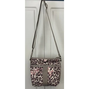 LeSportsac Animal Print Medium Crossbody Bag Purse Tan, Pink, Brown NWOT - Picture 1 of 12