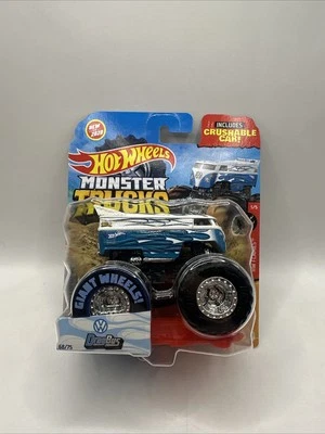 Monster Trucks Hot Wheels 2020 - VW Drag Bus - Incluye coche aplastable Foto 1 de 4