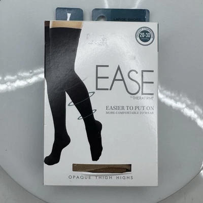 Ease by Therafirm Compression Thigh Highs – Large Short, Sand, 20-30 mmHg - Image 1 of 4