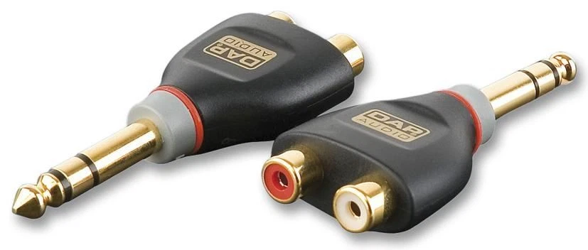 XCALIBER - Penyesuai 2x Phono (RCA) Female ke Jack Stereo 6.35mm (1/4 inci) Lel - Image 1 of 1