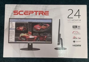 NEW SCEPTRE 24" Ultra Slim LED Monitor E248W-19203RT D | 1080p Full HD | 75Hz - Picture 1 of 12