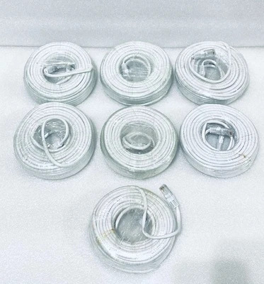 lot Of 7 Open Box - Approx. 60 Ft POE IP Ethernet Cables For Security Cameras - Image 1 of 4