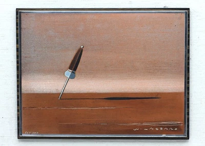 Gemälde WALTER LAZZARO 1914-1989 Solitudine 800 Silber Sign. Zertifikat 619/999 - Bild 1 von 4