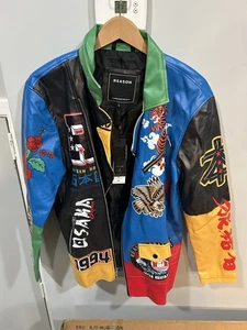 Reasons AOP Punk Style/Tiger Graffiti Style Moto Jacket, Brand New, Mens Size L - Picture 1 of 10