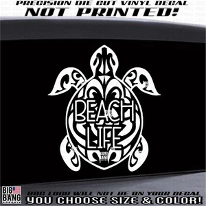 Beach Life Tribal Turtle Vinyl Decal Sticker Die Cut Sea Water Fun Sun Life USA - Picture 1 of 5