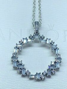 Pandora Sparkling Ice Cube Circle Necklace with Pendant, NEW, 397546CZ  POUCH