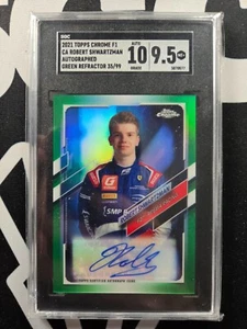 2021 Topps Chrome F1 Robert Shwartzman Green Refractor Auto 35/99 SGC 9.5 / 10 - Picture 1 of 2