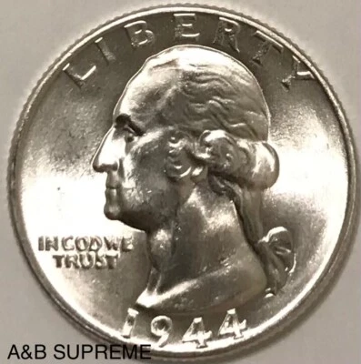 1944 Washington Quarter From OBW Roll Estate CHOICE-GEM Bu Unc. 90% Silver - Image 1 of 4