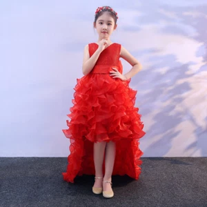 Girl Children's Trailing Dress Summer Girl Lace Princess Catwalk Show Dress - Picture 1 of 13