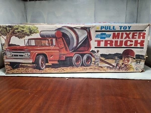 Tin Toy LARGE Chevrolet Mixer Truck, Asahi, Japan, 60s, Pull Toy, Box - Picture 1 of 11
