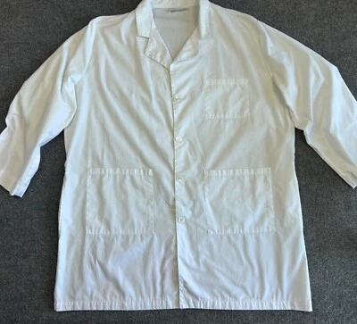 ABRIGO BLANCO LARGO COMPLETO LANDAU UNISEX 3 BOLSILLOS - Talla XL - Chaqueta Exfoliante Abrigo de Laboratorio Foto 1 de 4