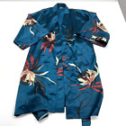 Kim + Ono Damen-Krawatte mehrfarbig Blumenmuster Satin 3/4-Ärmel V-Ausschnitt Kimono-Robe