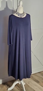 ROAMAN'S TUNIC DREES PURPLE 3/4 SLEEVE POLY/SPANDEX SIZE 1X - Picture 1 of 9