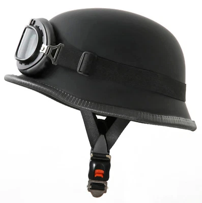 B-Ware Stahlhelm WH1 WWII Wehrmacht Helm Schwarz matt Halbschale Roller Chopper - Bild 1 von 4