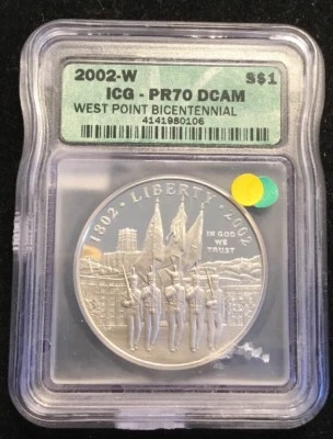 2002-W West Point Bicentennial $1 ICG PR70 DCAM # - Image 1 of 2