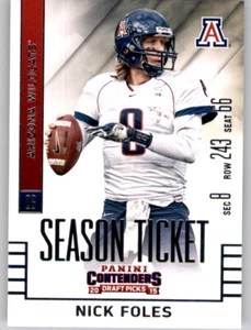 2015 Contenders Draft Picks Wildcats Nick Foles NFL PWE Base Card Eagles #77 - Picture 1 of 2