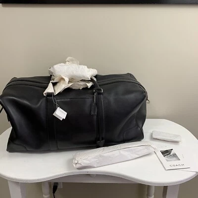 NUEVO CON ETIQUETAS-Bolso de Hombro Coach De Colección Años 90 CUERO Negro Cabina Fin de Semana-22 x 14 x 10 Foto 1 de 4