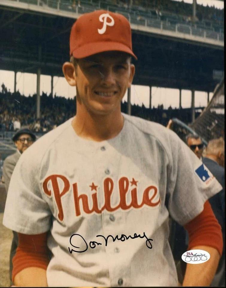 Foto firmada por Don Money Phillies 8x10 certificado Jsa pegatina autógrafo autenticado Foto 1 de 1