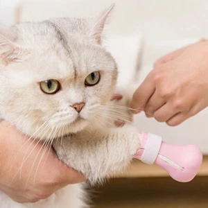 Cubiertas de silicona para pies de gato antiarañazos garra zapatos botas para baño en casa EE. UU. - Imagen 1 de 13